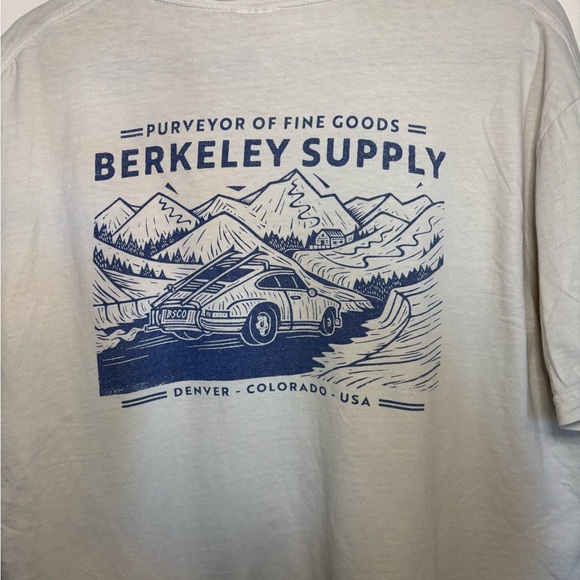 Comfort Colors Other - Men's Berkeley Supply Graphic Tee in Cream with Navy Print - Denver, CO